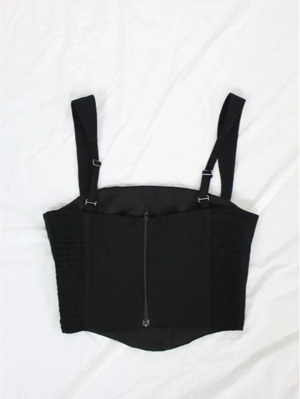 Amanda Uprichard black fisher corset top Size XS.